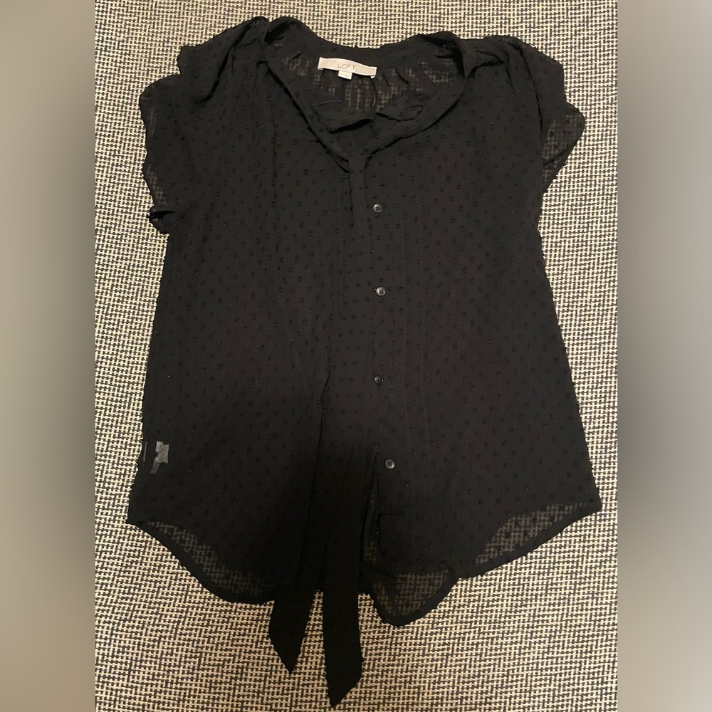 LOFT Black Textured Women's Blouse